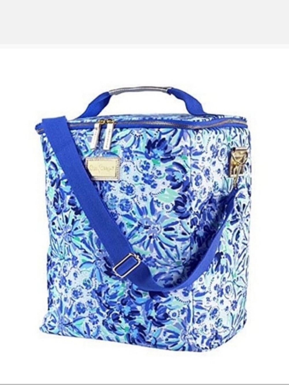 Nwt Lilly Pulitzer Blue & White Floral Insulated Cooler Tote